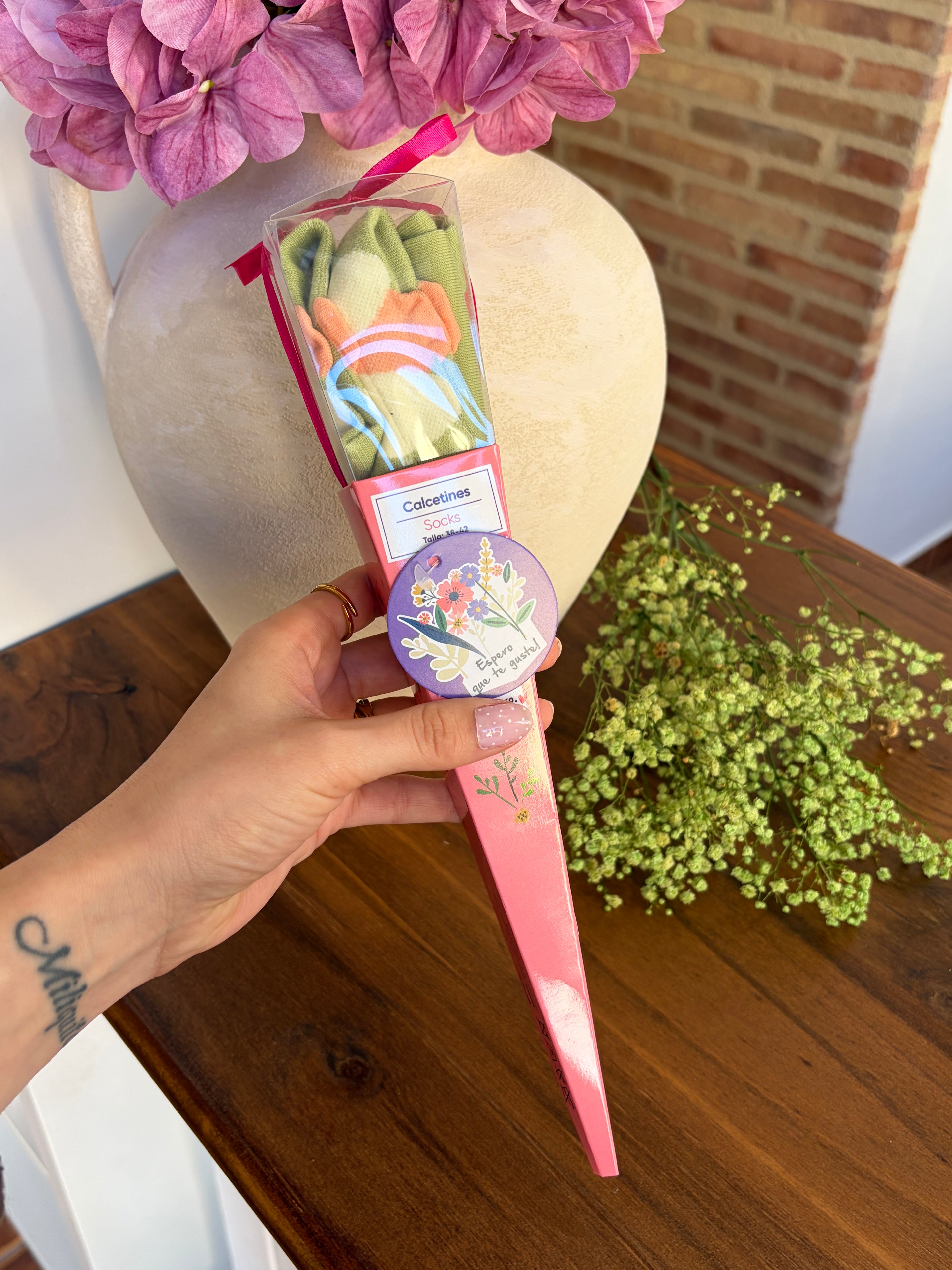 FLOR CALCETINES TE QUIERO MAMÁ