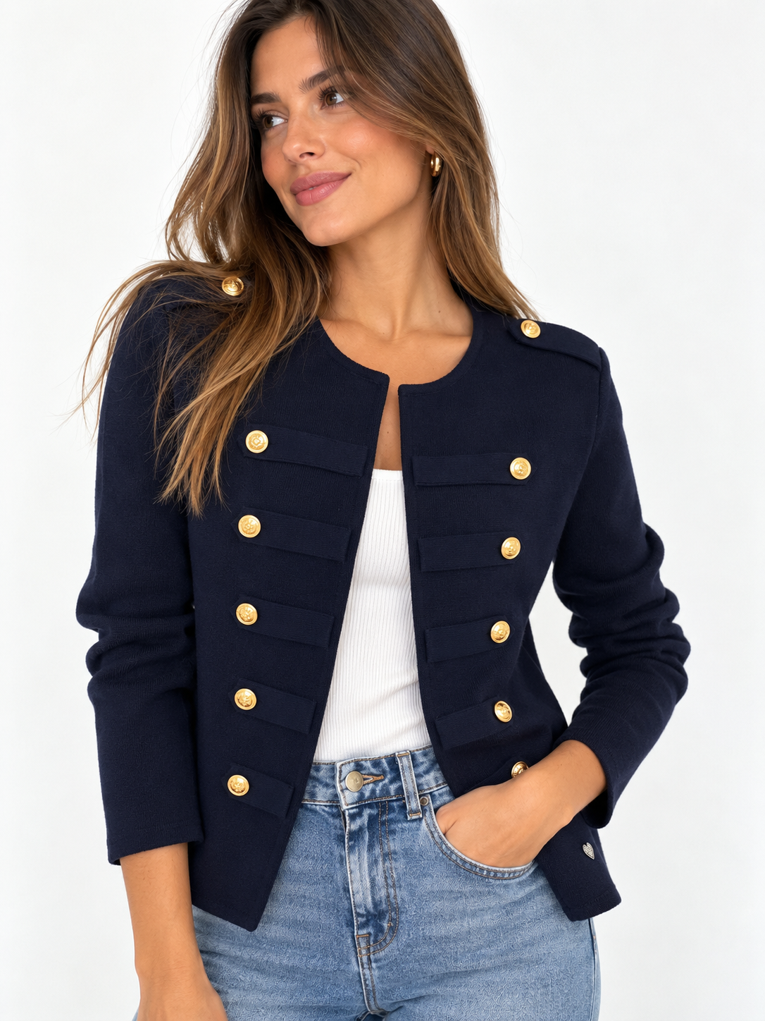 CHAQUETA PUNTO AZUL