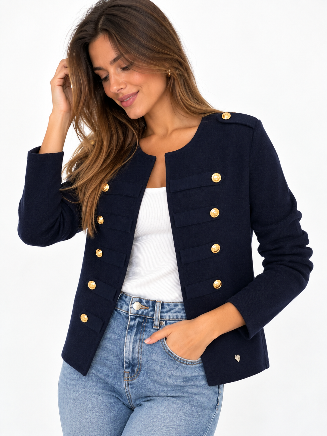 CHAQUETA PUNTO AZUL